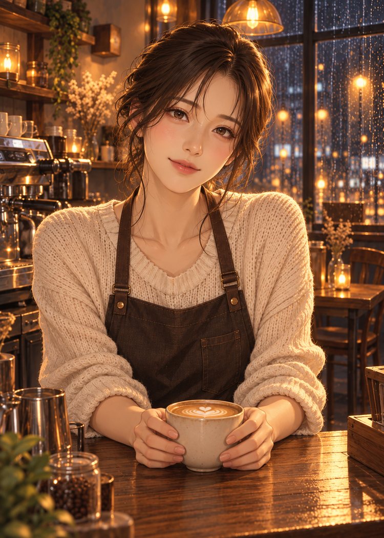 늦은 밤, 카페의 마지막 손님